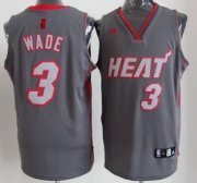 Wholesale Cheap Miami Heat #3 Dwyane Wade Gray Shadow Jersey