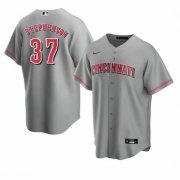 Wholesale Cheap Men's Cincinnati Reds #37 Tyler Stephenson Grey MLB Cool Base Nike Jersey