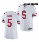 Wholesale Cheap Women San Francisco 49ers #5 Trey Lance Jersey White 2021 Limited Football