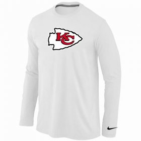 Wholesale Cheap Nike Kansas City Chiefs Logo Long Sleeve T-Shirt White