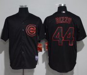 Wholesale Cheap Cubs #44 Anthony Rizzo Black Strip Stitched MLB Jersey