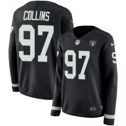Wholesale Cheap Nike Raiders #97 Maliek Collins Black Team Color Women's Stitched NFL Limited Therma Long Sleeve Jersey