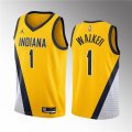 Wholesale Cheap Men's Indiana Pacers #1 Jarace Walker Yellow 2023 Draft Statement Edition Stitched Basketball Jersey
