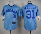 Wholesale Cheap Cubs #31 Greg Maddux Blue(White Strip) Cooperstown Throwback Stitched MLB Jersey