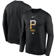 Wholesale Cheap Men's Pittsburgh Pirates Nike Black Authentic Collection Legend Performance Long Sleeve T-Shirt