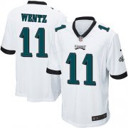 Wholesale Cheap Nike Eagles #11 Carson Wentz White Youth Stitched NFL New Elite Jersey
