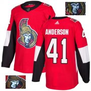 Wholesale Cheap Adidas Senators #41 Craig Anderson Red Home Authentic Fashion Gold Stitched NHL Jersey