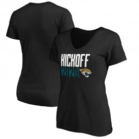 Wholesale Cheap Jacksonville Jaguars Fanatics Branded Women\'s Kickoff 2020 V-Neck T-Shirt Black