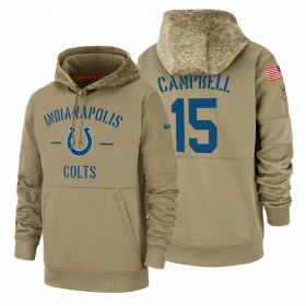 Wholesale Cheap Indianapolis Colts #15 Parris Campbell Nike Tan 2019 Salute To Service Name & Number Sideline Therma Pullover Hoodie