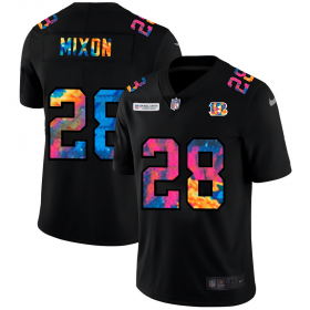 Cheap Cincinnati Bengals #28 Joe Mixon Men\'s Nike Multi-Color Black 2020 NFL Crucial Catch Vapor Untouchable Limited Jersey