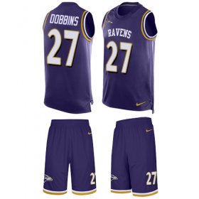 Wholesale Cheap Nike Ravens #27 J.K. Dobbins Purple Team Color Men\'s Stitched NFL Limited Tank Top Suit Jersey