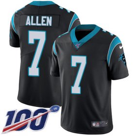 Wholesale Cheap Nike Panthers #7 Kyle Allen Black Team Color Men\'s Stitched NFL 100th Season Vapor Limited Jersey
