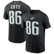 Wholesale Cheap Philadelphia Eagles #86 Zach Ertz Nike Team Player Name & Number T-Shirt Black