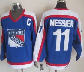 Wholesale Cheap Rangers #11 Mark Messier Blue/White CCM Throwback Stitched NHL Jersey