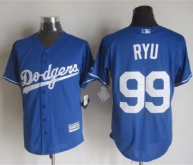 Wholesale Cheap Dodgers #99 Hyun-Jin Ryu Blue New Cool Base Stitched MLB Jersey