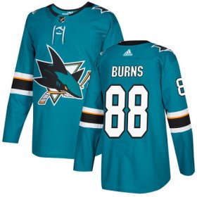 Wholesale Cheap Adidas Sharks #88 Brent Burns Teal Home Authentic Stitched NHL Jersey