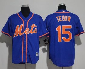 Wholesale Cheap Mets #15 Tim Tebow Blue New Cool Base Alternate Home Stitched MLB Jersey