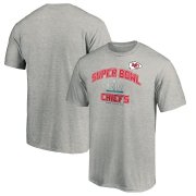 Wholesale Cheap Men's Kansas City Chiefs NFL Heather Gray Super Bowl LIV Bound Heart & Soul T-Shirt