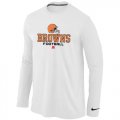 Wholesale Cheap Nike Cleveland Browns Critical Victory Long Sleeve T-Shirt White