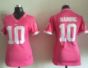 Wholesale Cheap Nike Giants #10 Eli Manning Pink Women's Stitched NFL Elite Bubble Gum Jersey