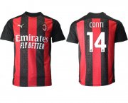 Wholesale Cheap Men 2020-2021 club AC milan home aaa version 14 red Soccer Jerseys
