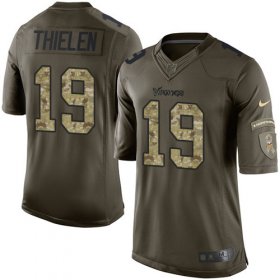 Wholesale Cheap Nike Vikings #19 Adam Thielen Green Men\'s Stitched NFL Limited 2015 Salute To Service Jersey