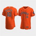 Wholesale Cheap Men's Houston Astros #10 Yuli Gurriel Orange 60th Anniversary Flex Base Stitched Baseball Jersey