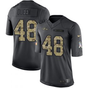Wholesale Cheap Nike Ravens #48 Patrick Queen Black Men\'s Stitched NFL Limited 2016 Salute to Service Jersey