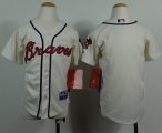Wholesale Cheap Braves Blank Cream Cool Base Stitched Youth MLB Jersey