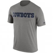 Wholesale Cheap Men's Dallas Cowboys Nike Dark Gray Legend Wordmark Essential 3 Performance T-Shirt
