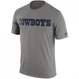 Wholesale Cheap Men\'s Dallas Cowboys Nike Dark Gray Legend Wordmark Essential 3 Performance T-Shirt