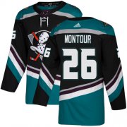 Wholesale Cheap Adidas Ducks #26 Brandon Montour Black/Teal Alternate Authentic Stitched NHL Jersey