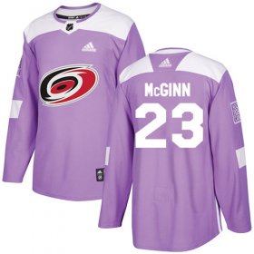 Wholesale Cheap Adidas Hurricanes #23 Brock McGinn Purple Authentic Fights Cancer Stitched NHL Jersey