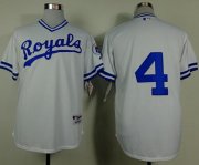 Wholesale Cheap Royals #4 Alex Gordon White 1974 Turn Back The Clock Stitched MLB Jersey