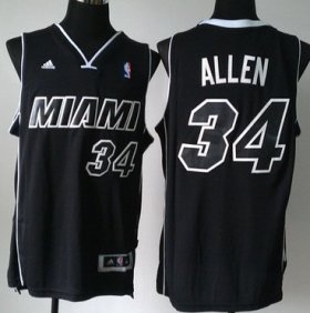 Wholesale Cheap Miami Heat #34 Ray Allen Revolution 30 Swingman All Black With White Jersey