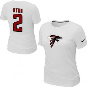 Wholesale Cheap Women\'s Nike Atlanta Falcons #2 Matt Ryan Name & Number T-Shirt White