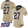 Wholesale Cheap Nike Saints #27 Malcolm Jenkins Gold Women's Stitched NFL Limited Inverted Legend 100th Season Jersey