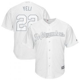 Wholesale Cheap Brewers #22 Christian Yelich White \"Yeli\" Players Weekend Cool Base Stitched MLB Jersey