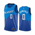 Wholesale Cheap Nike Bucks #0 Donte Divincenzo Blue NBA Swingman 2020-21 City Edition Jersey