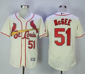 Wholesale Cheap Cardinals #51 Willie McGee Cream Flexbase Authentic Collection Stitched MLB Jersey