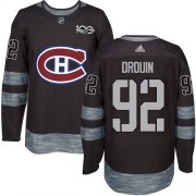 Wholesale Cheap Adidas Canadiens #92 Jonathan Drouin Black 1917-2017 100th Anniversary Stitched NHL Jersey