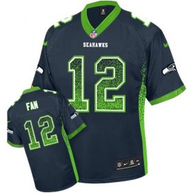 Wholesale Cheap Nike Seahawks #12 Fan Steel Blue Team Color Youth Stitched NFL Elite Drift Fashion Jersey