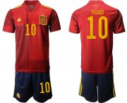 Wholesale Cheap Men 2021 European Cup Spain home red 10 Soccer Jersey