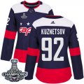 Wholesale Cheap Adidas Capitals #92 Evgeny Kuznetsov Navy Authentic 2018 Stadium Series Stanley Cup Final Champions Women's Stitched NHL Jersey