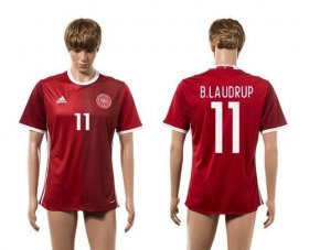 Wholesale Cheap Danmark #11 B.Laudrup Red Home Soccer Country Jersey