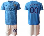 Wholesale Cheap Men 2020-2021 club Manchester City home customized blue Soccer Jerseys