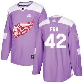 Wholesale Cheap Adidas Red Wings #42 Martin Frk Purple Authentic Fights Cancer Stitched NHL Jersey