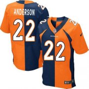 Wholesale Cheap Nike Broncos #22 C.J. Anderson Orange/Navy Blue Men's Stitched NFL Elite Split Jersey