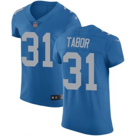Wholesale Cheap Nike Lions #31 Teez Tabor Blue Throwback Men\'s Stitched NFL Vapor Untouchable Elite Jersey