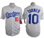 Wholesale Cheap Dodgers #10 Justin Turner White Cool Base Stitched MLB Jersey